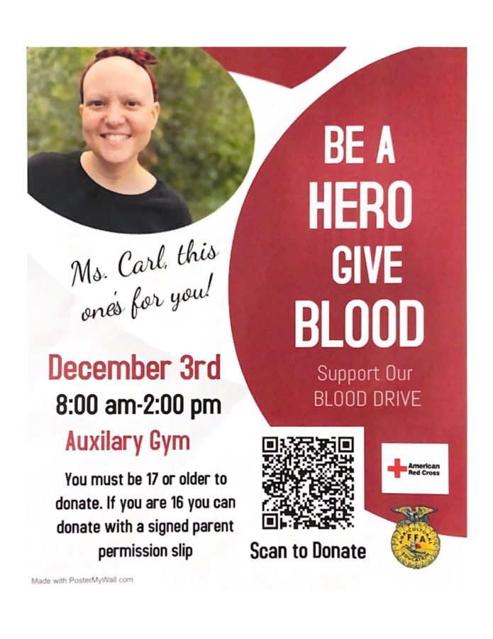 CCHS FFA to Host Blood Drive