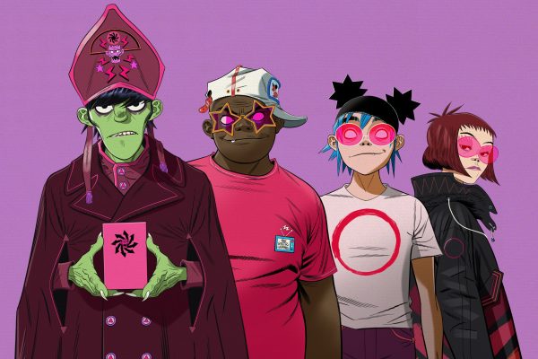 Gorillaz(Noodle, Russel Hobbs, Stuart (2-D) Pot, and Murdoc Niccals)