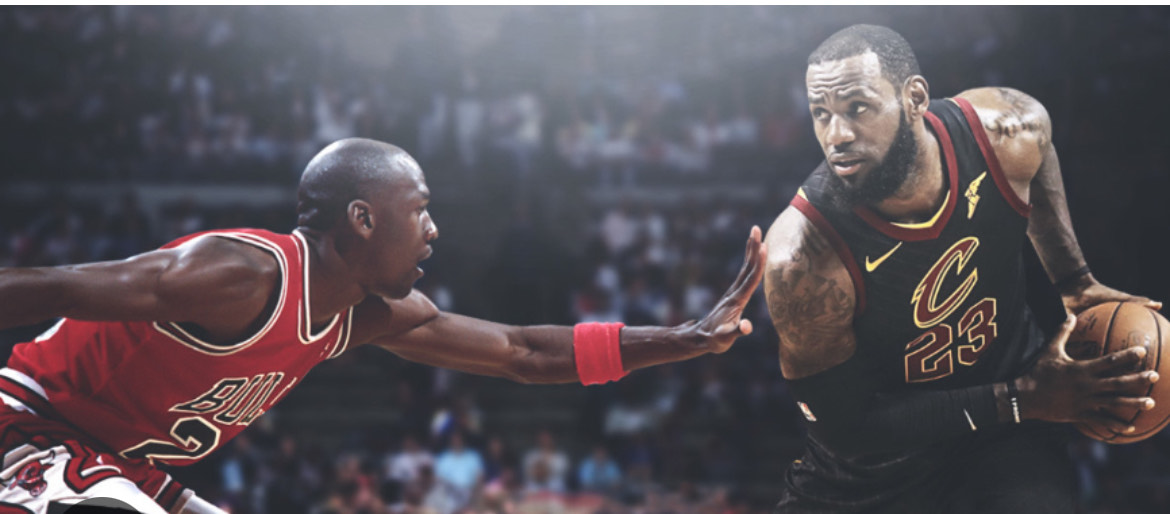 Lebron James vs. Michael Jordan(Photo Shopped image)