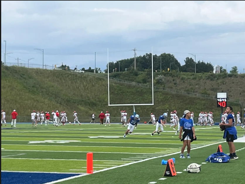 Teams playing  on the field 