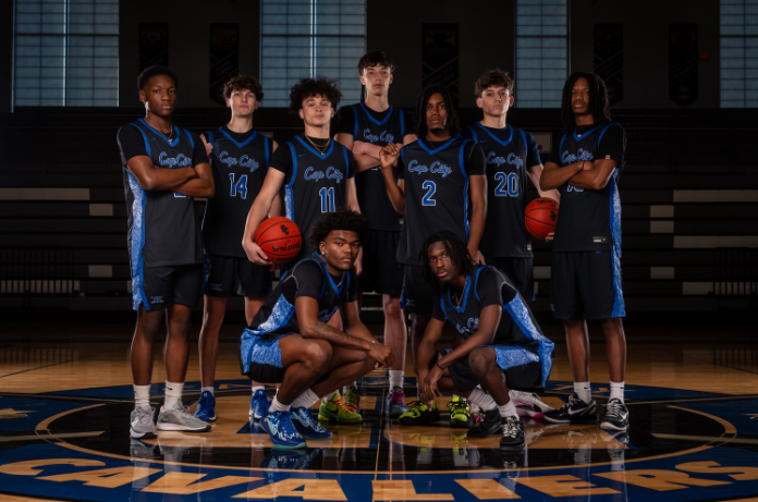 CCHS starting boys basketball team. 